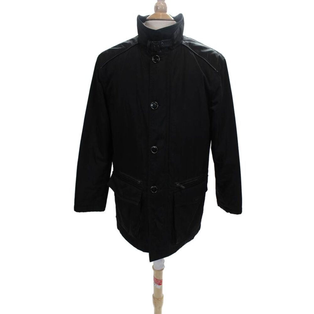 Armani Collezioni Mens Rain Coat Black Polyester Buckle Size 40